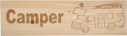 MemoryGift: Massief houten Tekst Bord: Camper (Camper)