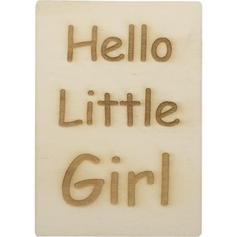 MemoryGift: Houten Kaart A6: Hello Little Girl