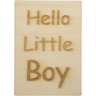 MemoryGift: Houten Kaart A6: Hello Little Boy
