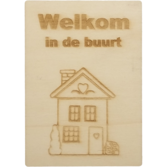 MemoryGift: Houten Kaart A6: Welkom in de buurt (Huis)