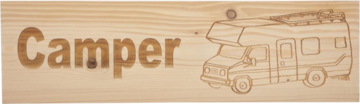 MemoryGift: Massief houten Tekst Bord: Camper (Camper)