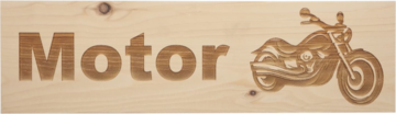 MemoryGift: Massief houten Tekst Bord: Motor (Motor)