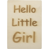 MemoryGift: Houten Kaart A6: Hello Little Girl