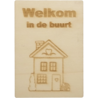 MemoryGift: Houten Kaart A6: Welkom in de buurt (Huis)