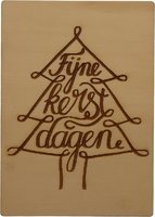 MemoryGift: Houten Kaart A6: Fijne kerstdagen (slingerboom 2)